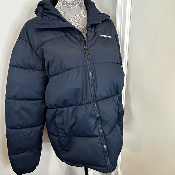 Members Only puffer jacket navy blue men’s Medium. Pockets. Warm. Soft Shell. - Picture 1 of 15